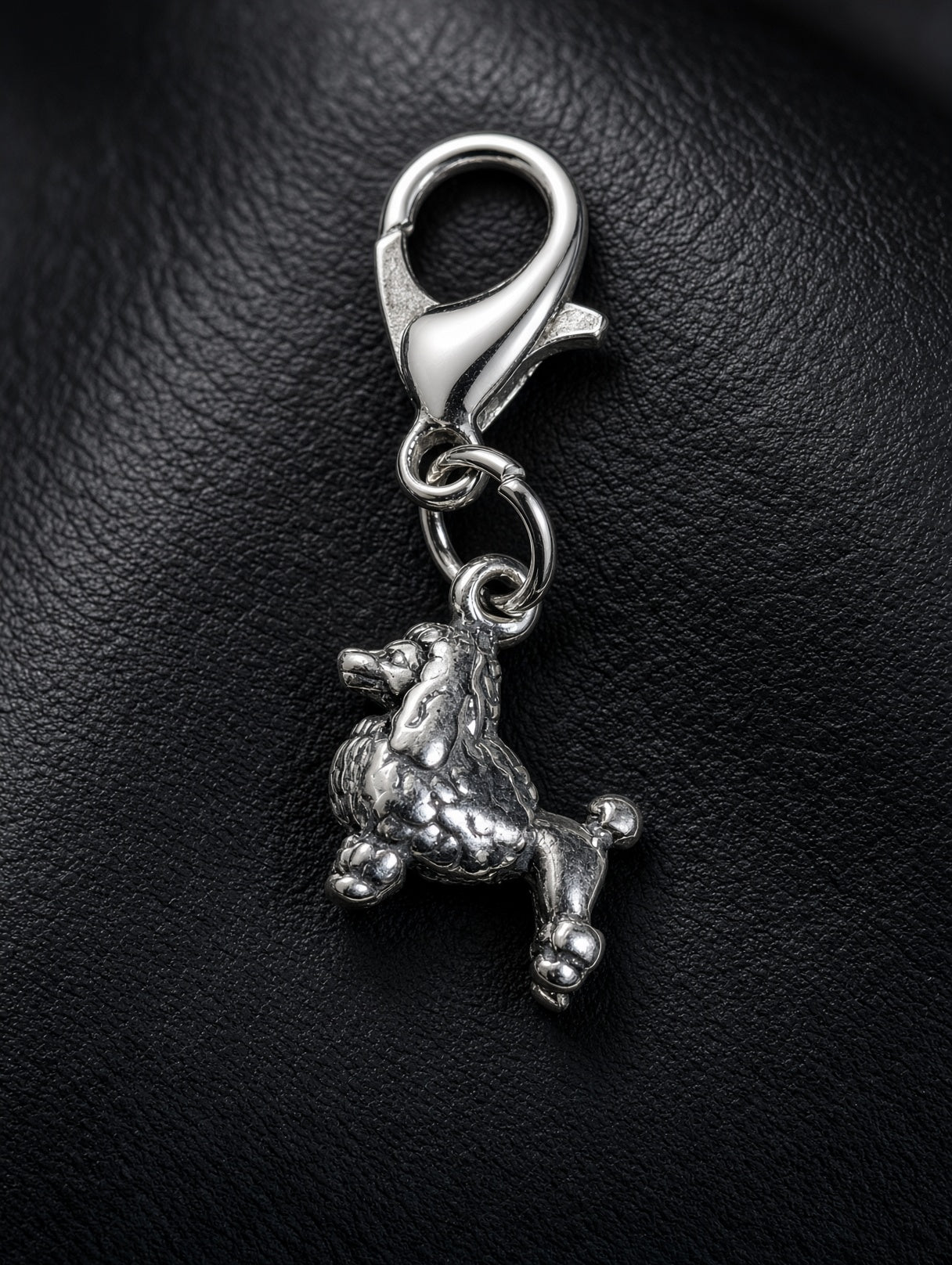 Handcrafted Mini Poodle Dog Charm Sterling Silver