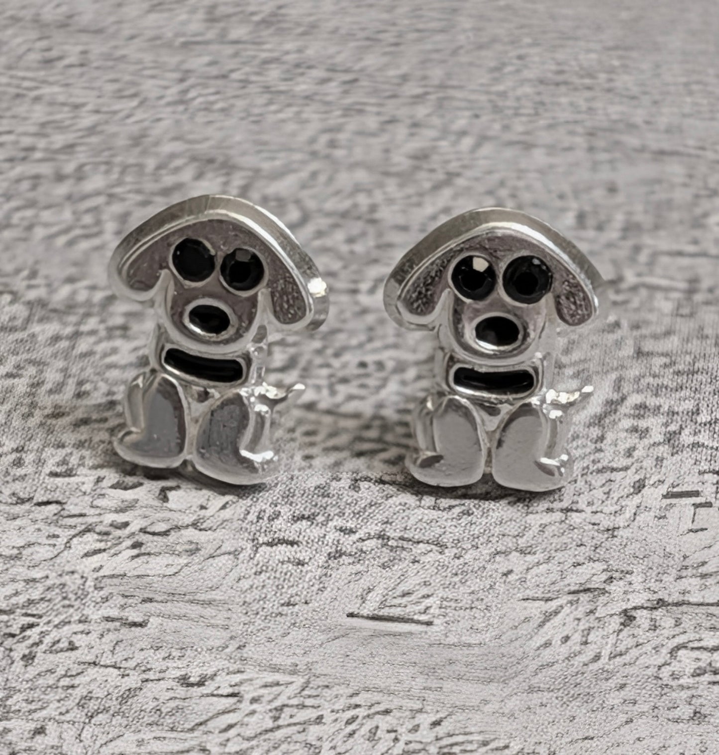 Dog Sterling Silver Stud Earrings