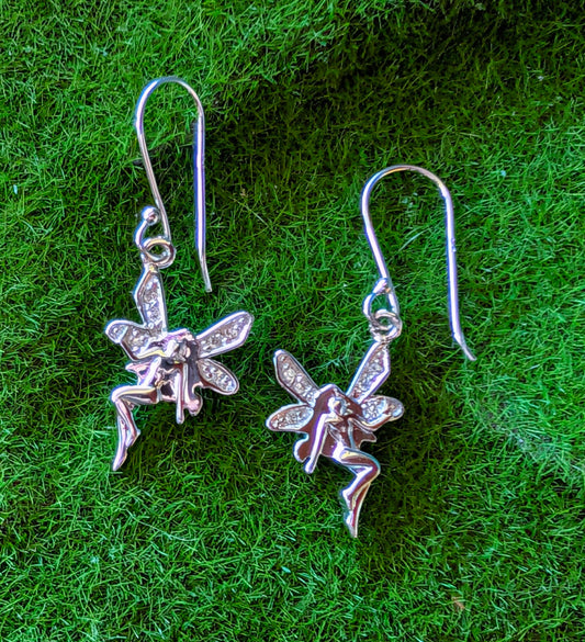 Fairy CZ & Sterling Silver Earrings