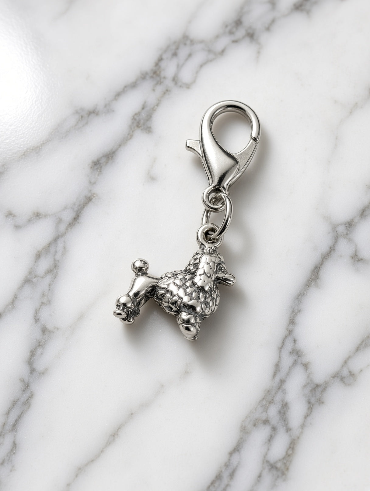 Handcrafted Mini Poodle Dog Charm Sterling Silver