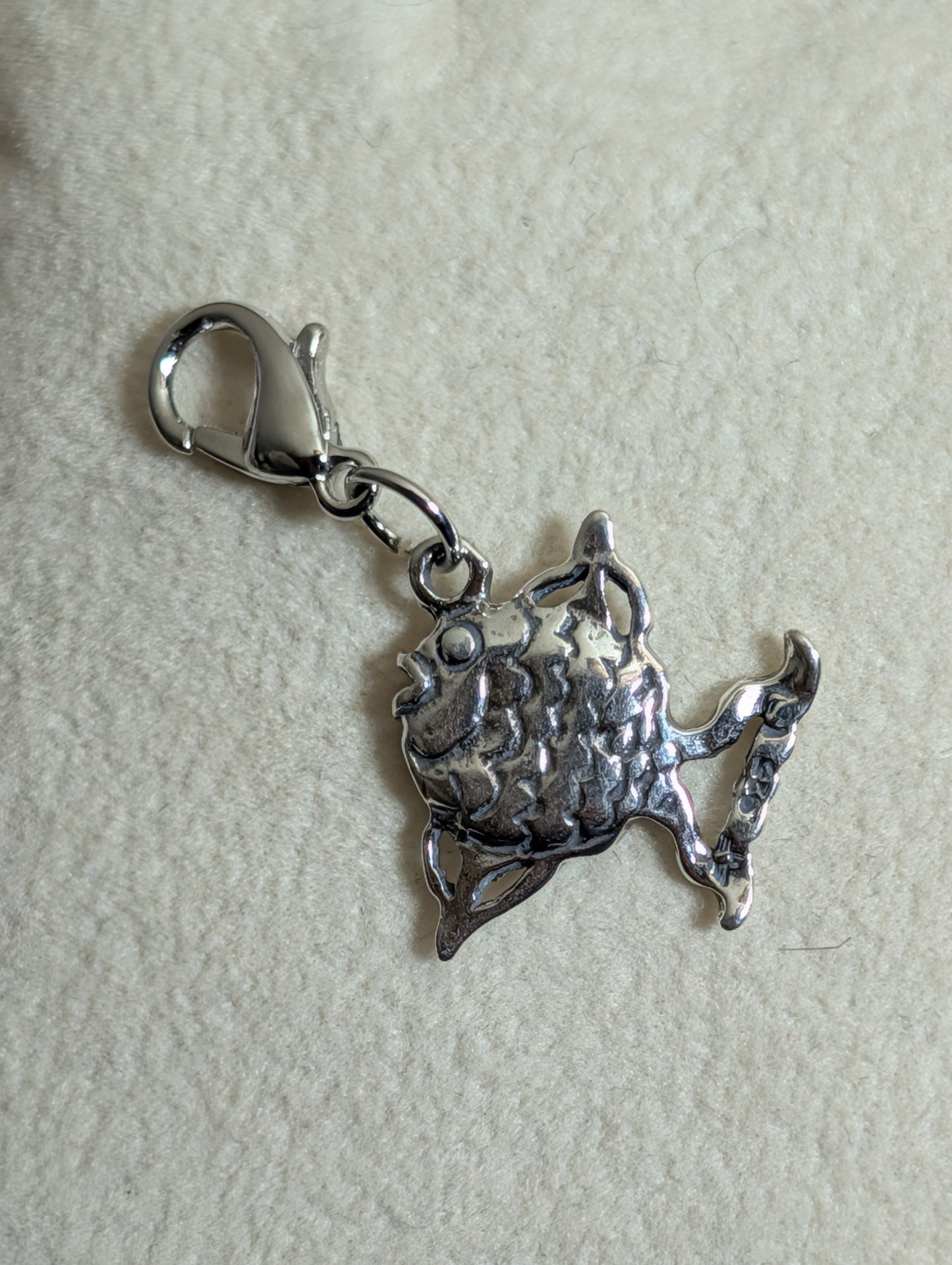 Handcrafted Angelfish Charm Sterling Silver