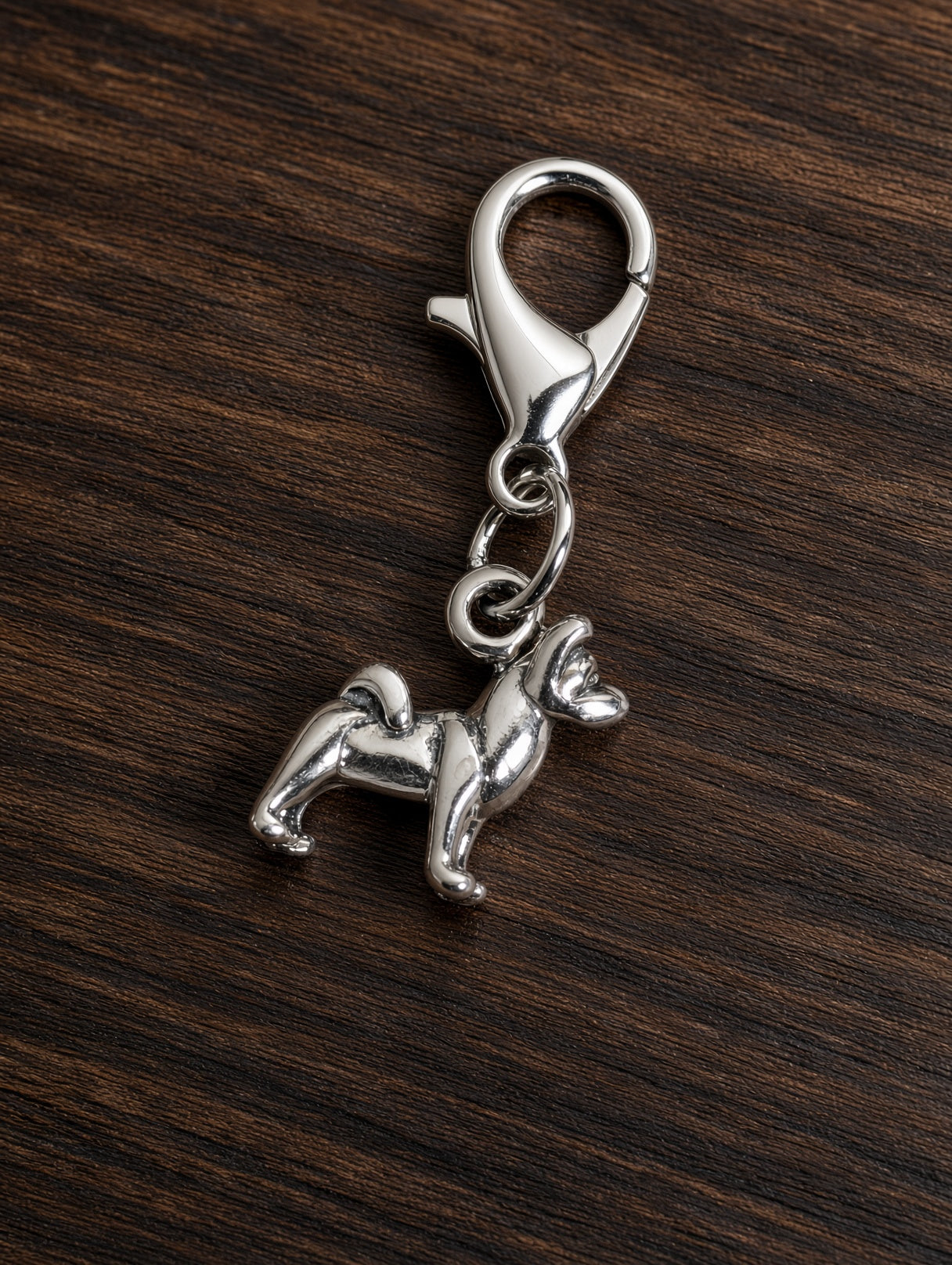 Handcrafted Mini Akita Dog Charm Sterling Silver