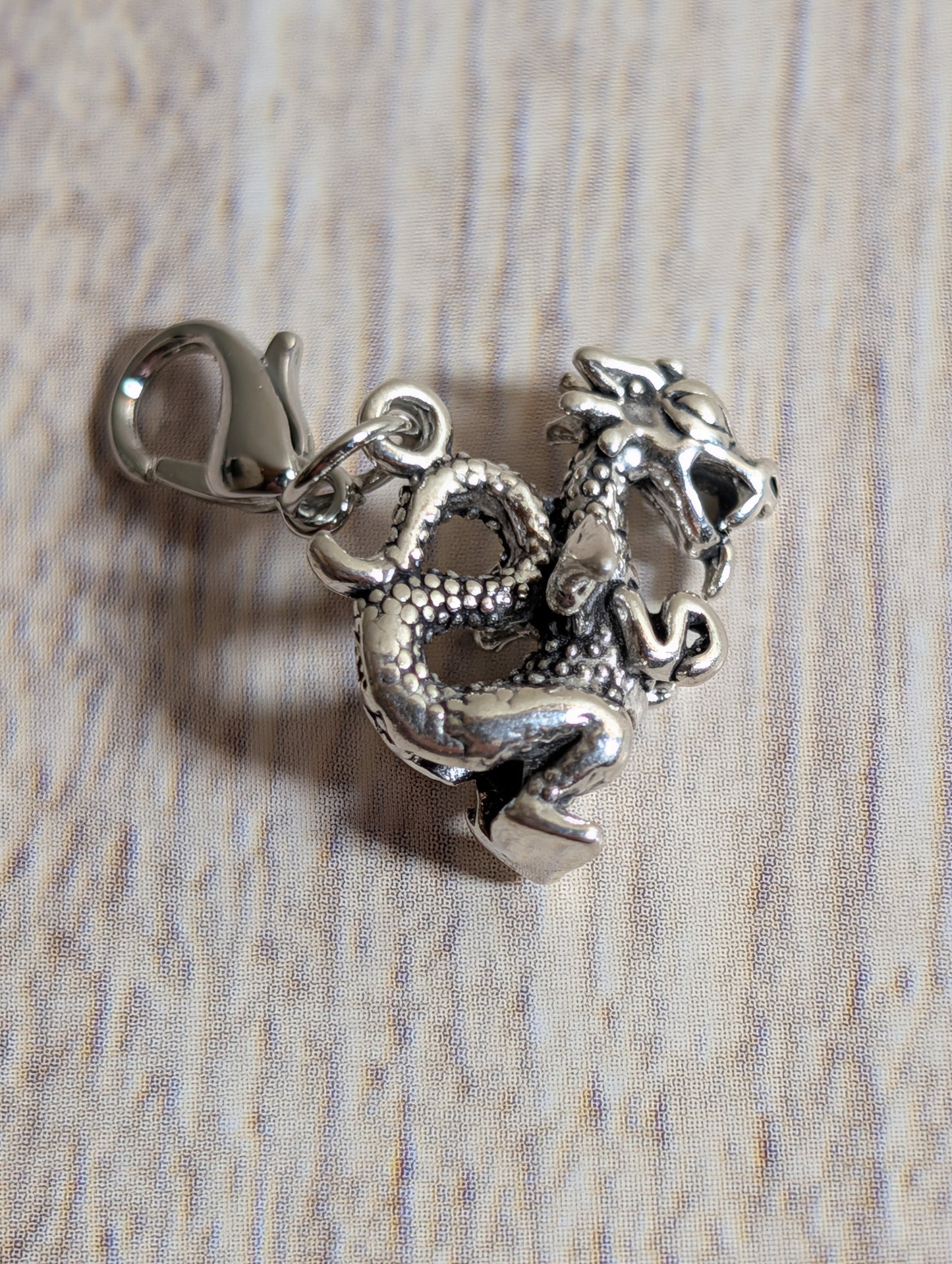 Handcrafted Dragon Charm Sterling Silver