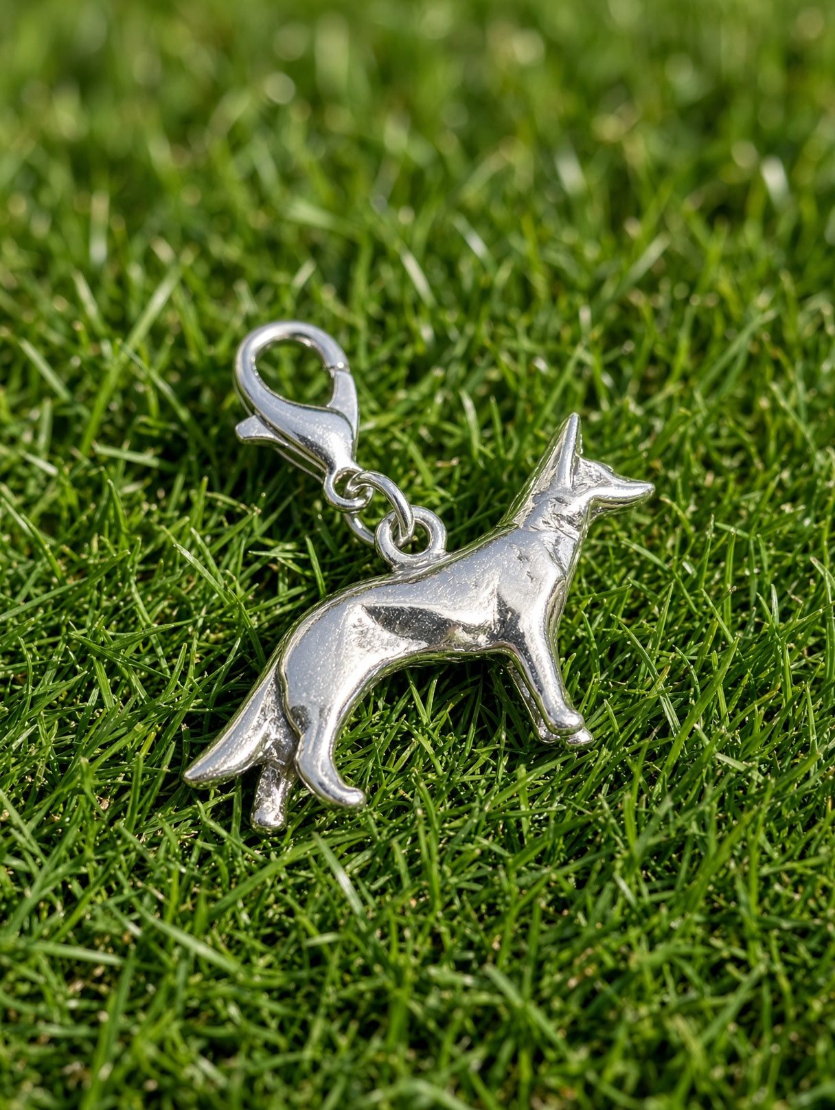 Handcrafted Shepherd Dog Charm Sterling Silver Variant 2