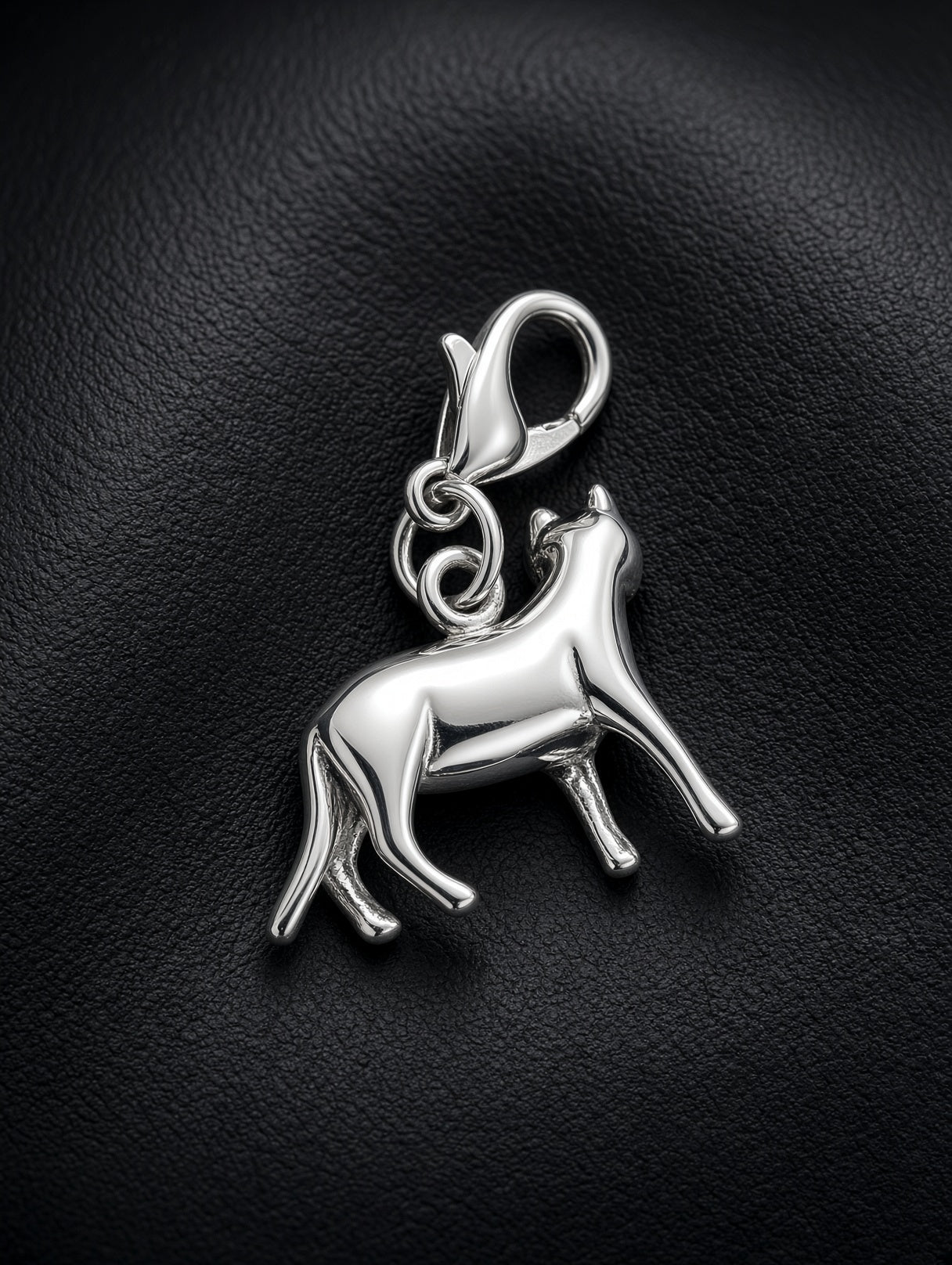 Handcrafted House Cat Charm Sterling Silver