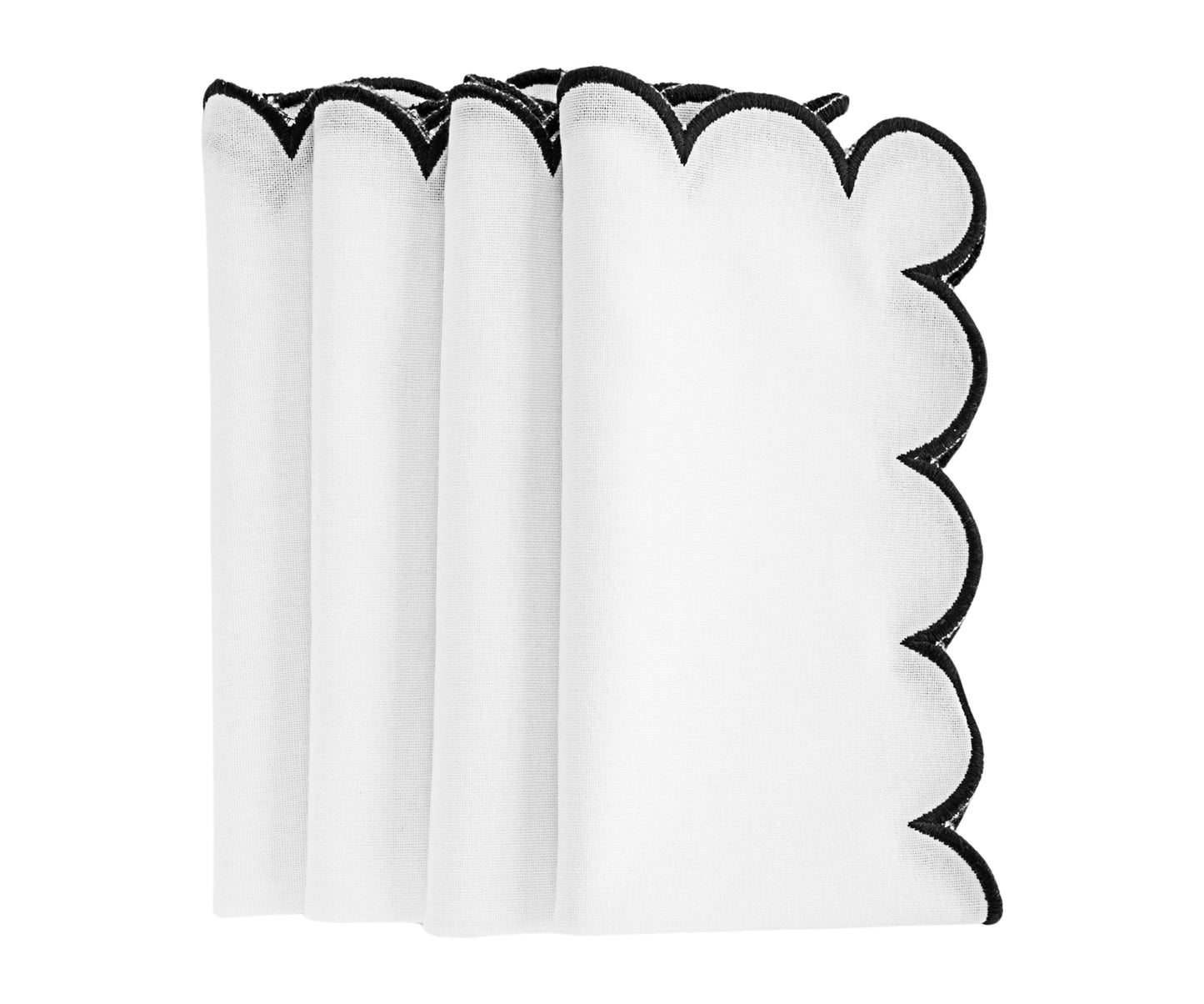 Linen Cloth Napkins - Scalloped
