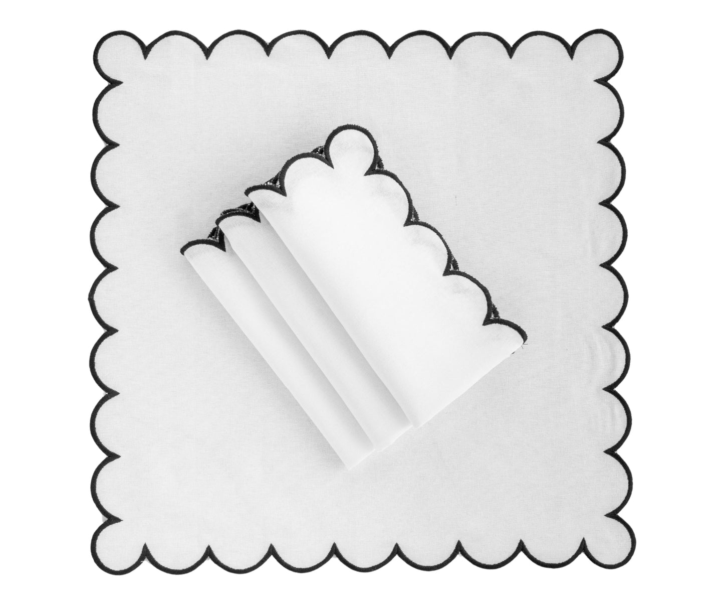 Linen Cloth Napkins - Scalloped