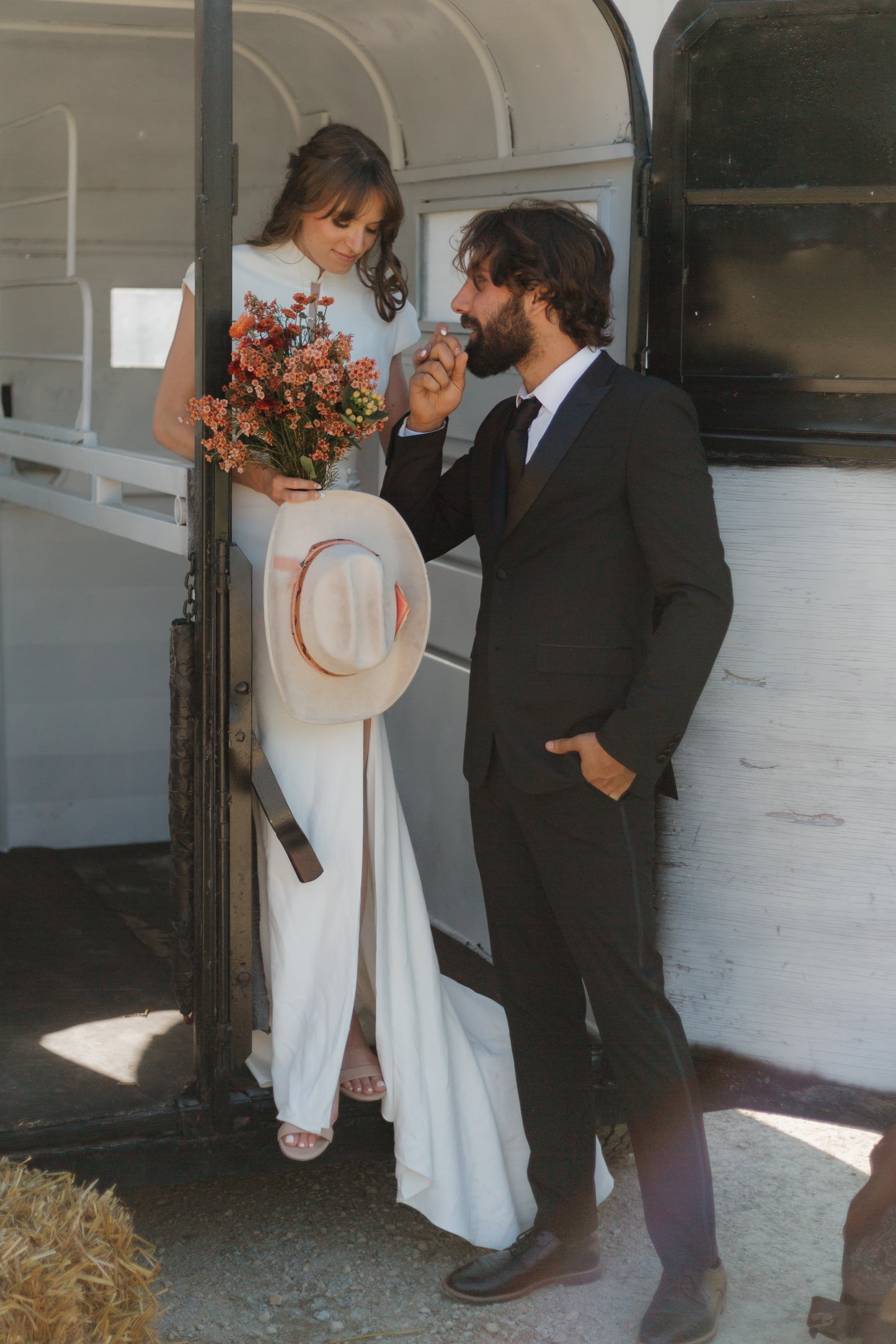 The Sandra Gown – Sleek Crepe Fit-and-Flare Wedding Dress with Keyhole Back