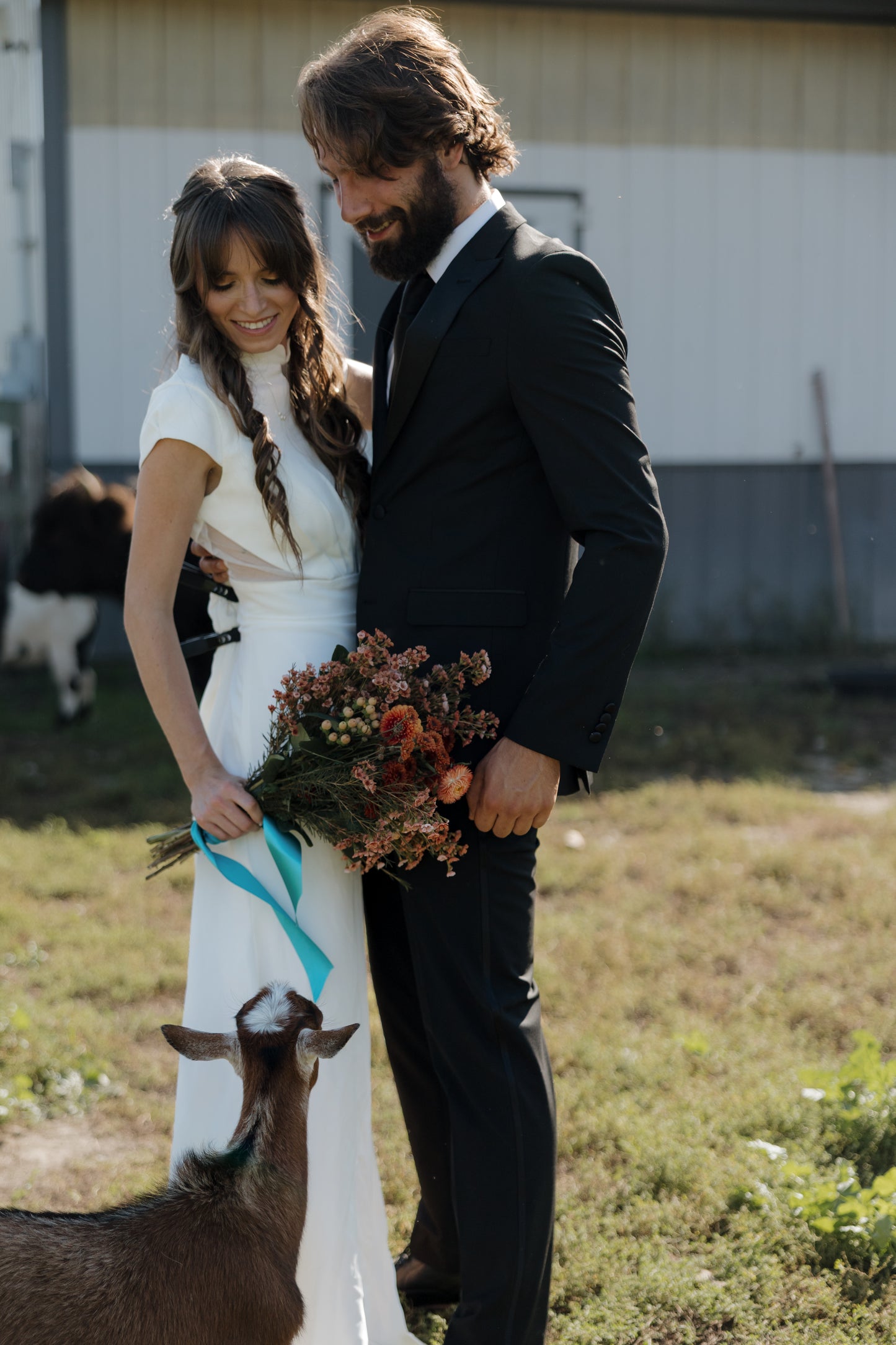 The Sandra Gown – Sleek Crepe Fit-and-Flare Wedding Dress with Keyhole Back