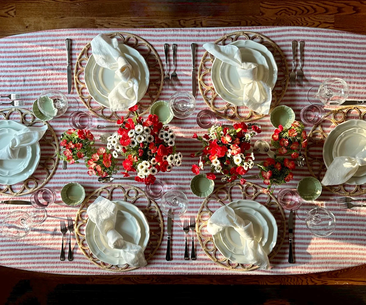 Linen Striped Tablecloth