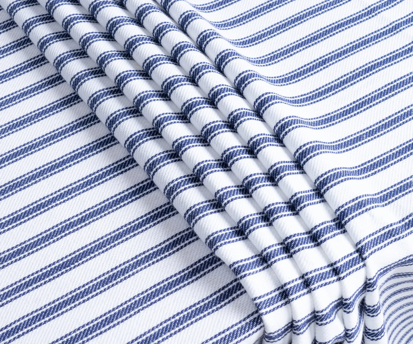Blue and White Striped Tablecloth