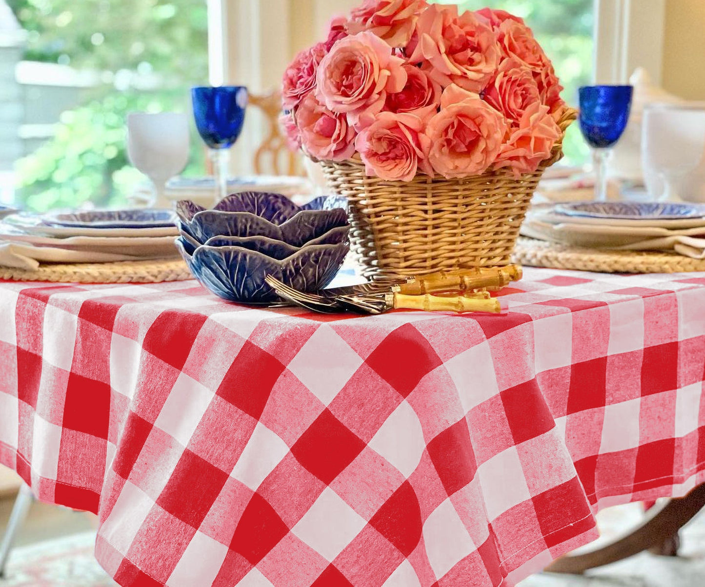Round Tablecloth - Buffalo Plaid Table cloths