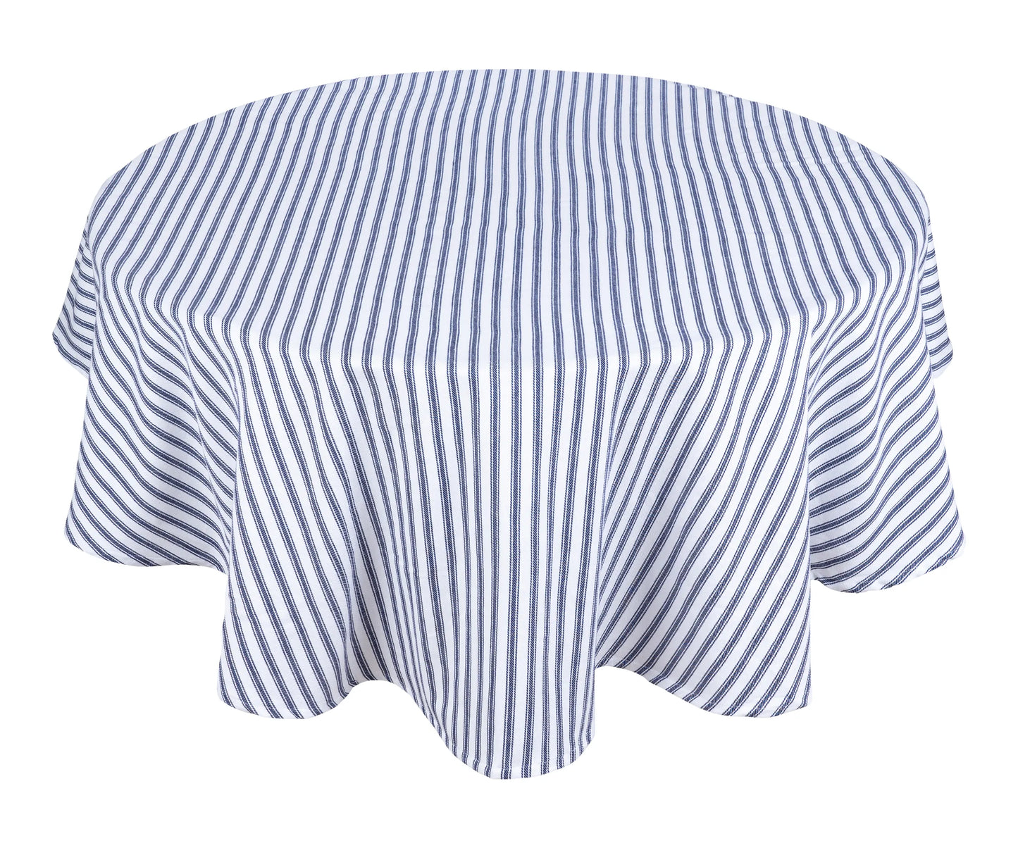 Blue and White Striped Tablecloth