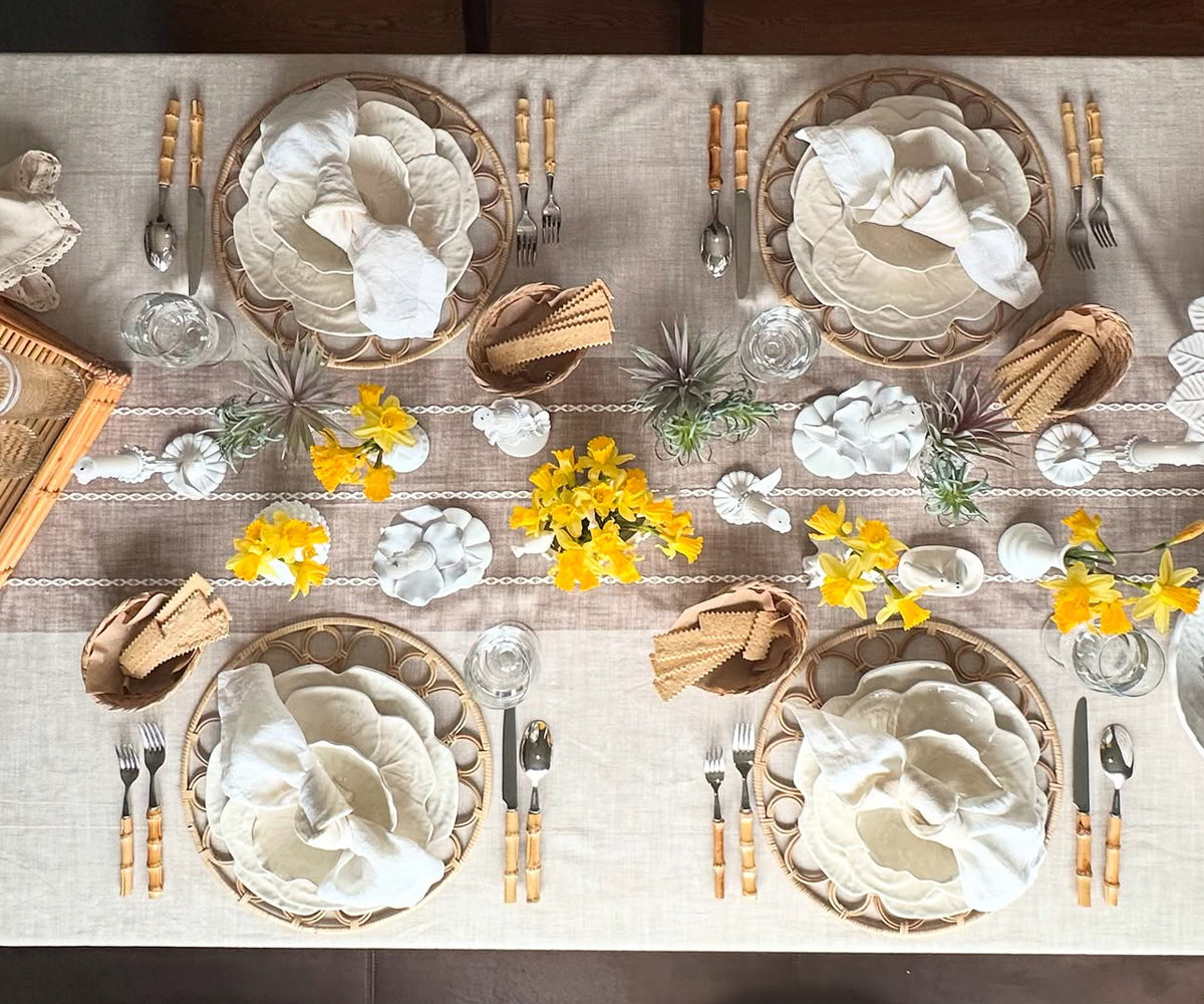 Striped Tablecloth - Tassel Tablecloth