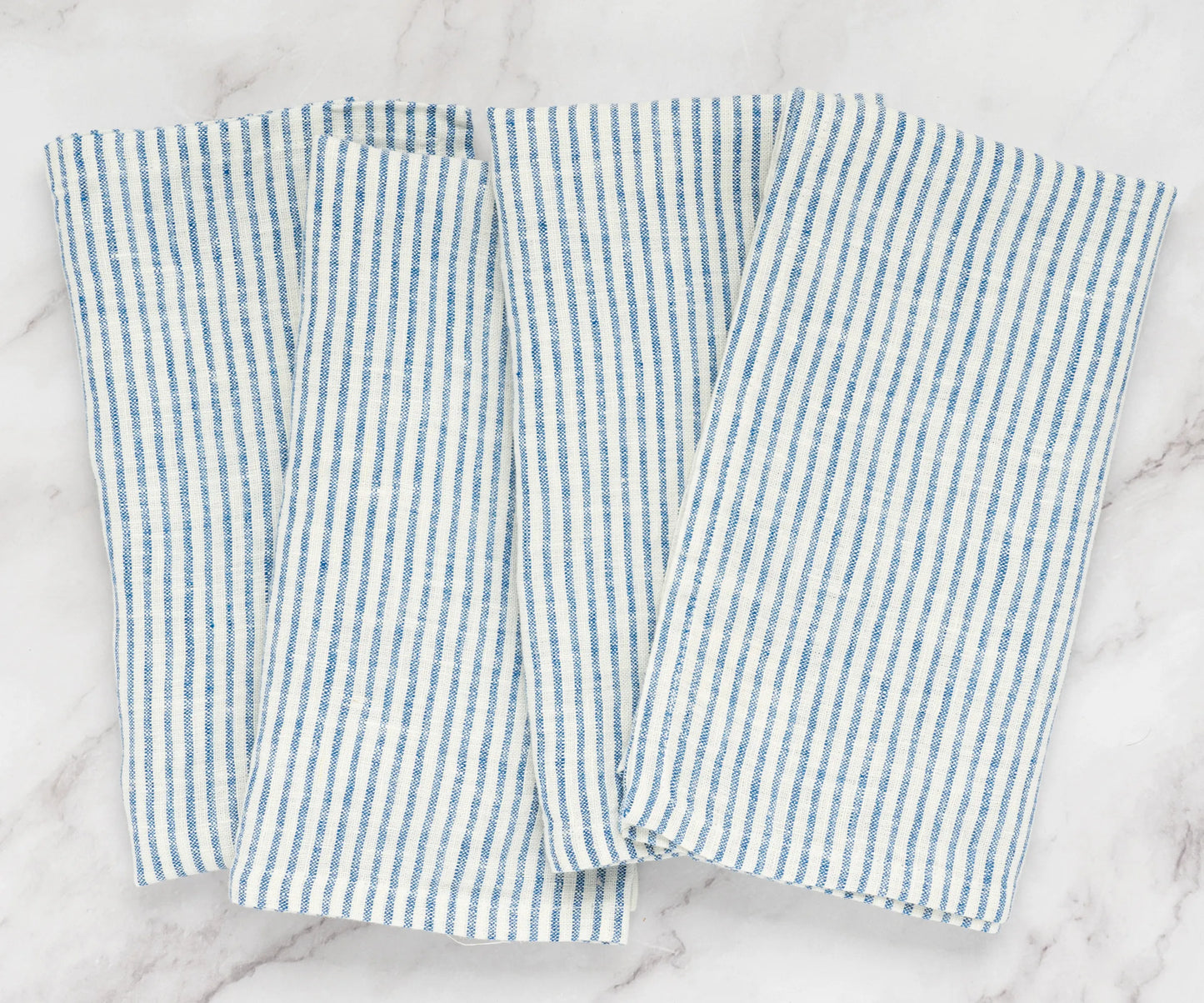 Blue Linen Striped Napkins