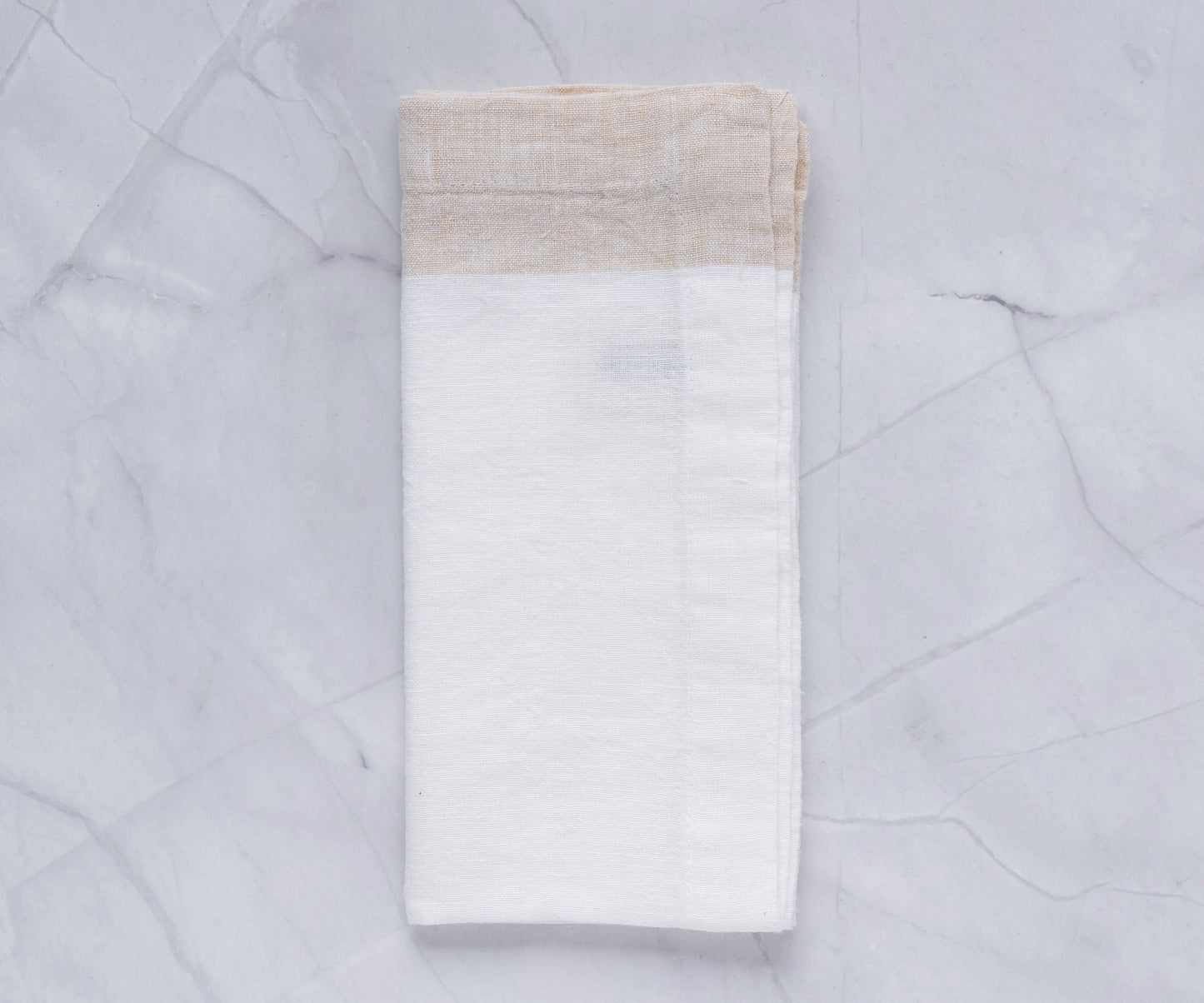 Beige Linen Napkin - White Dinner Napkins