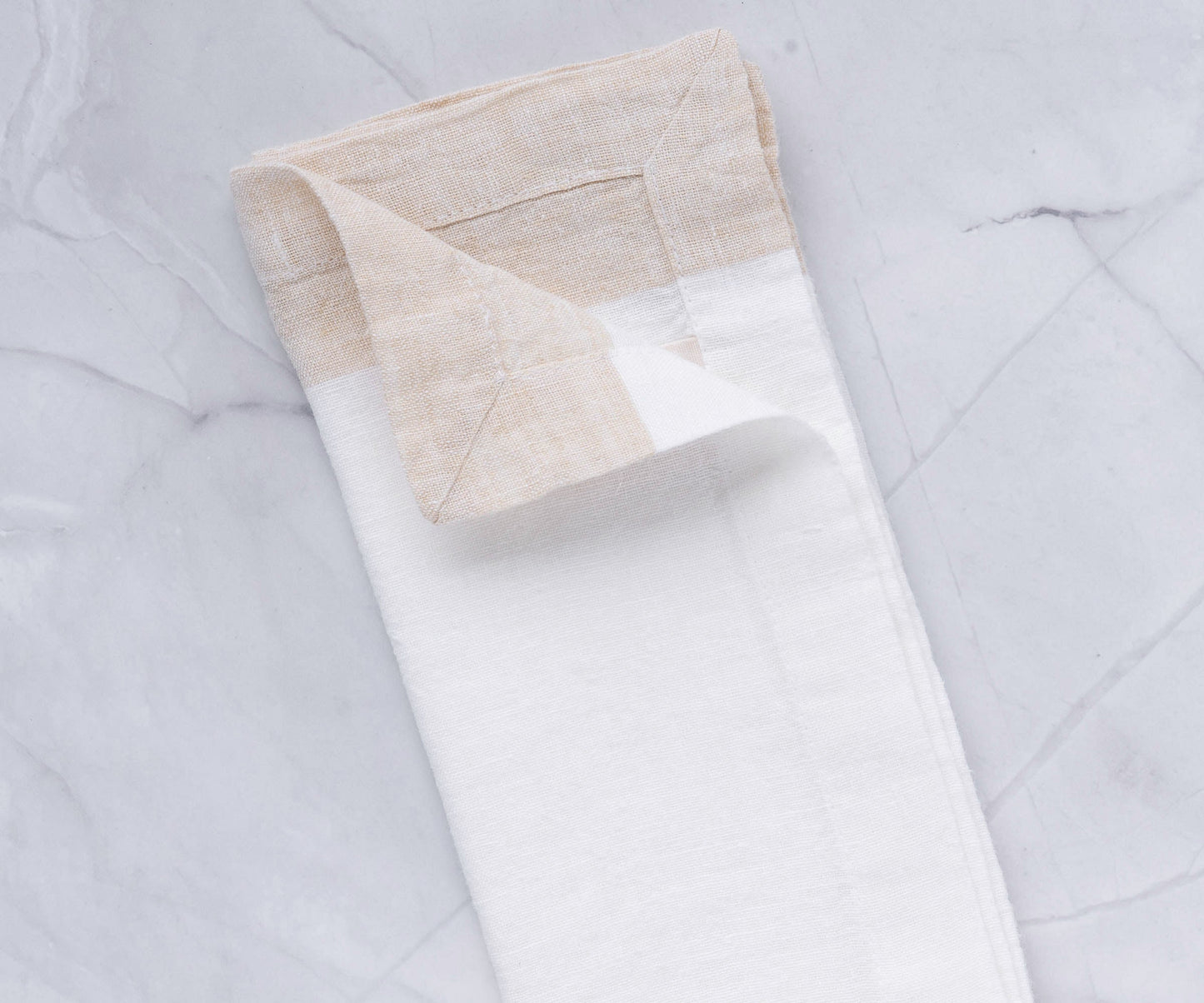 Beige Linen Napkin - White Dinner Napkins