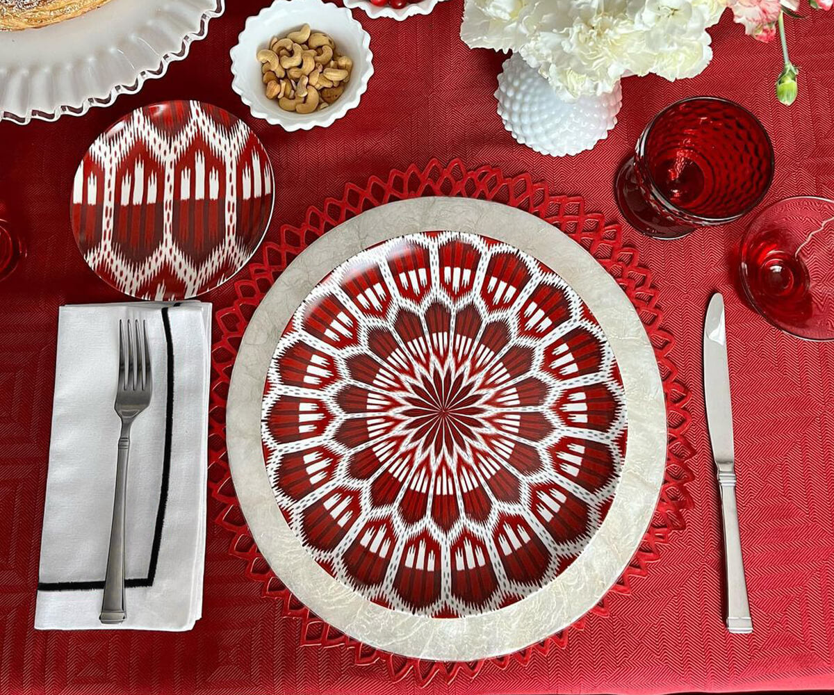 Black Embroidery Napkins - Line Design