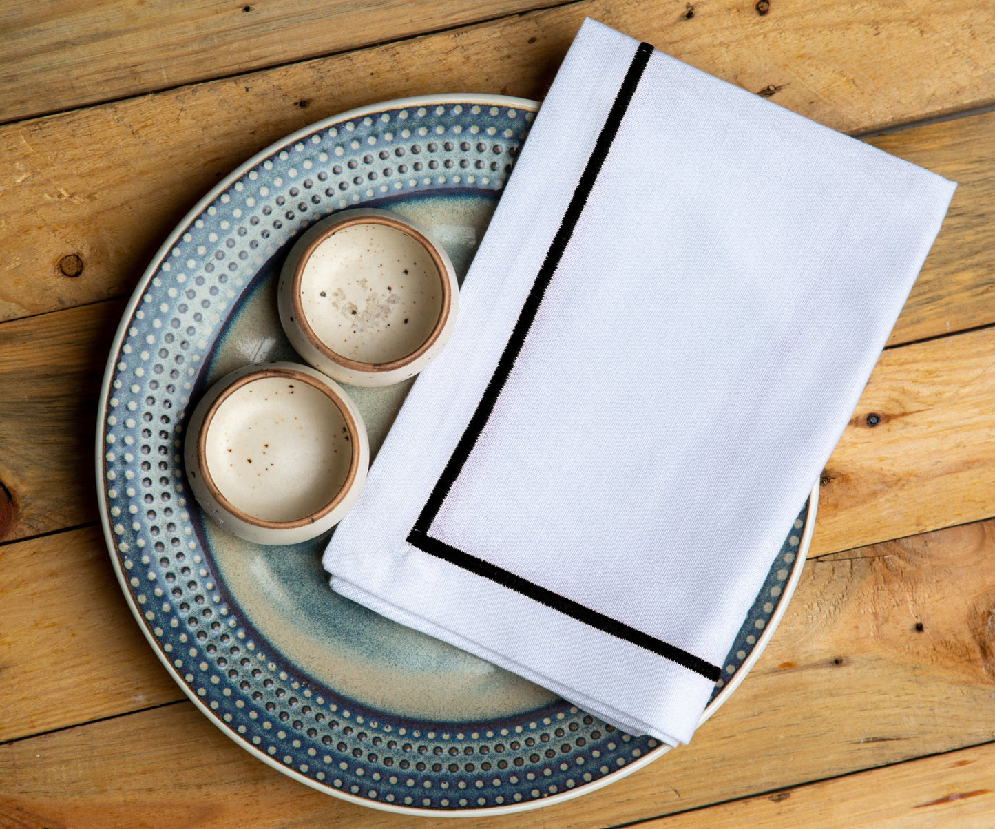 Black Embroidery Napkins - Line Design