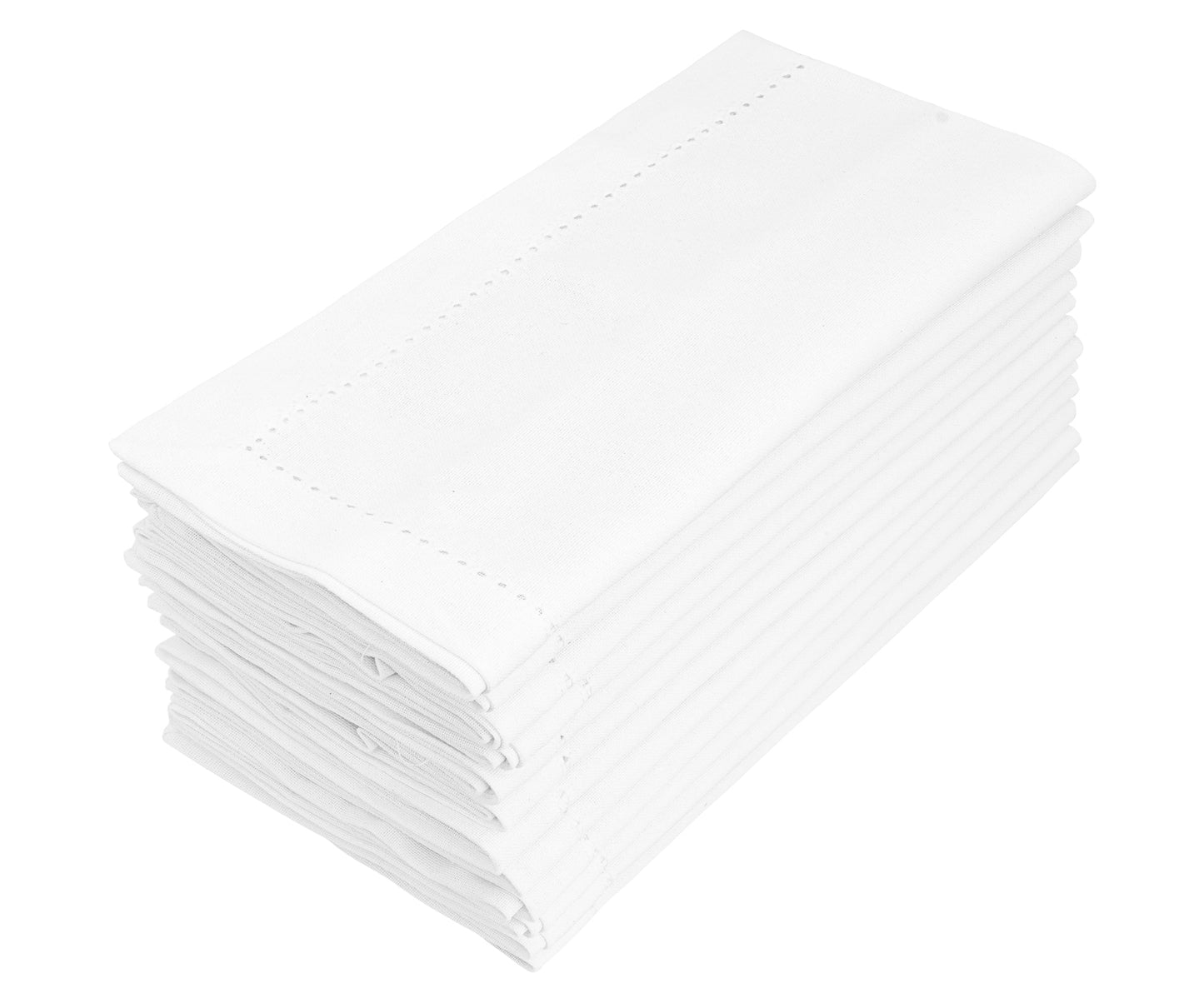 White Hemstitched Napkins - 20 inch