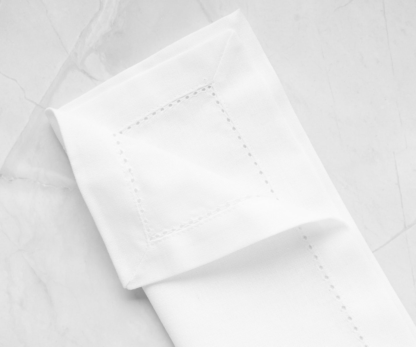 White Hemstitched Napkins - 20 inch