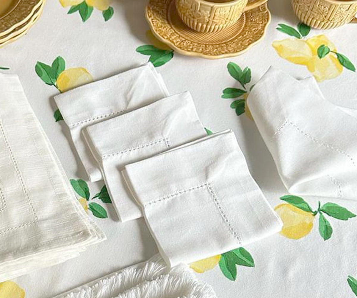 White Cocktail Napkins - 10 Inch Napkins