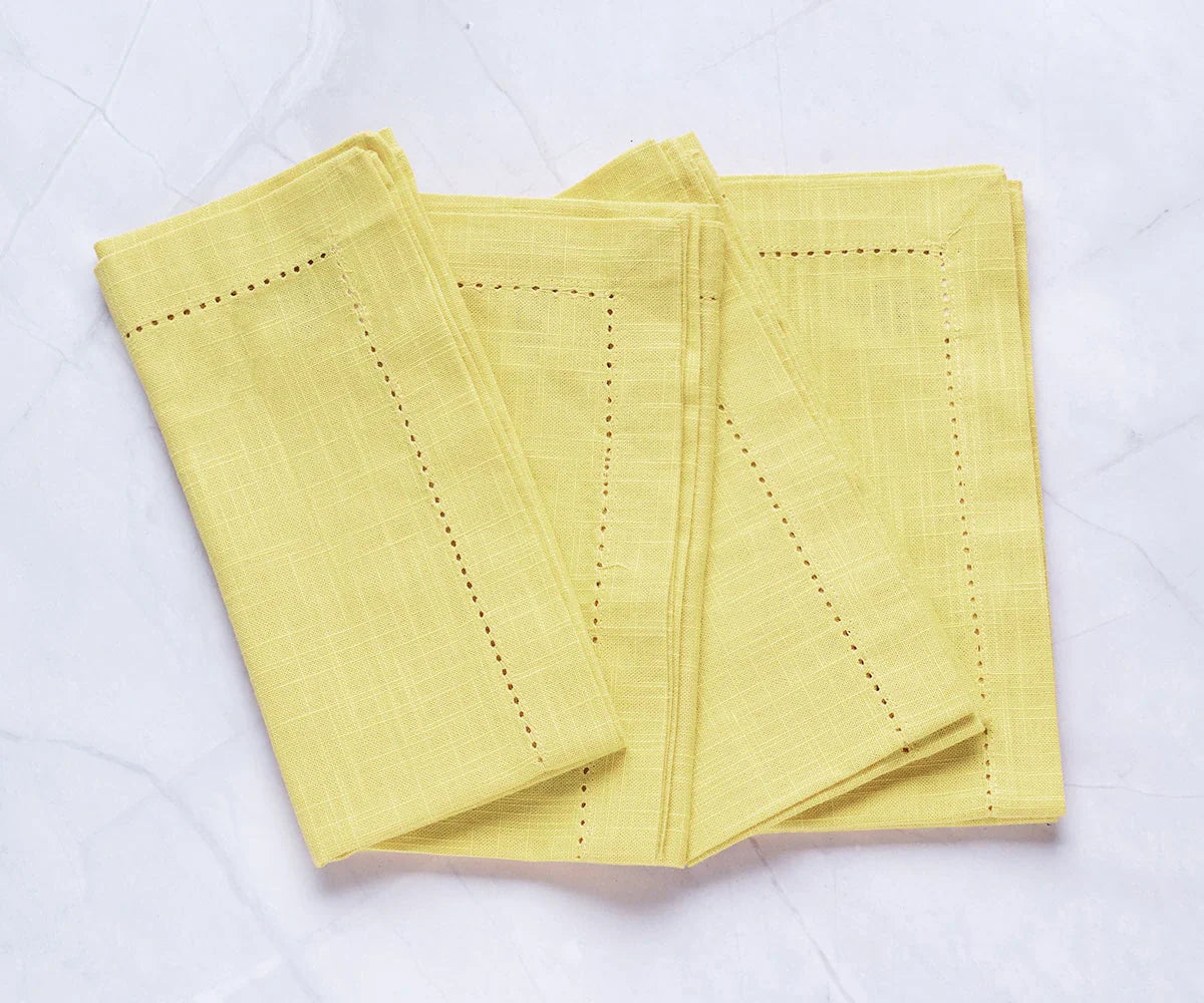 Cotton Dinner Napkins - Hemstitched Cloth Napkins