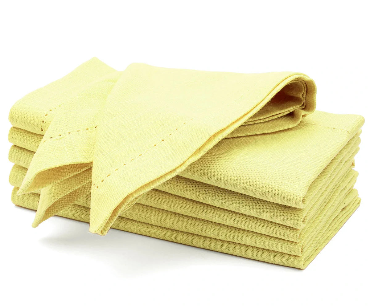 Cotton Dinner Napkins - Hemstitched Cloth Napkins