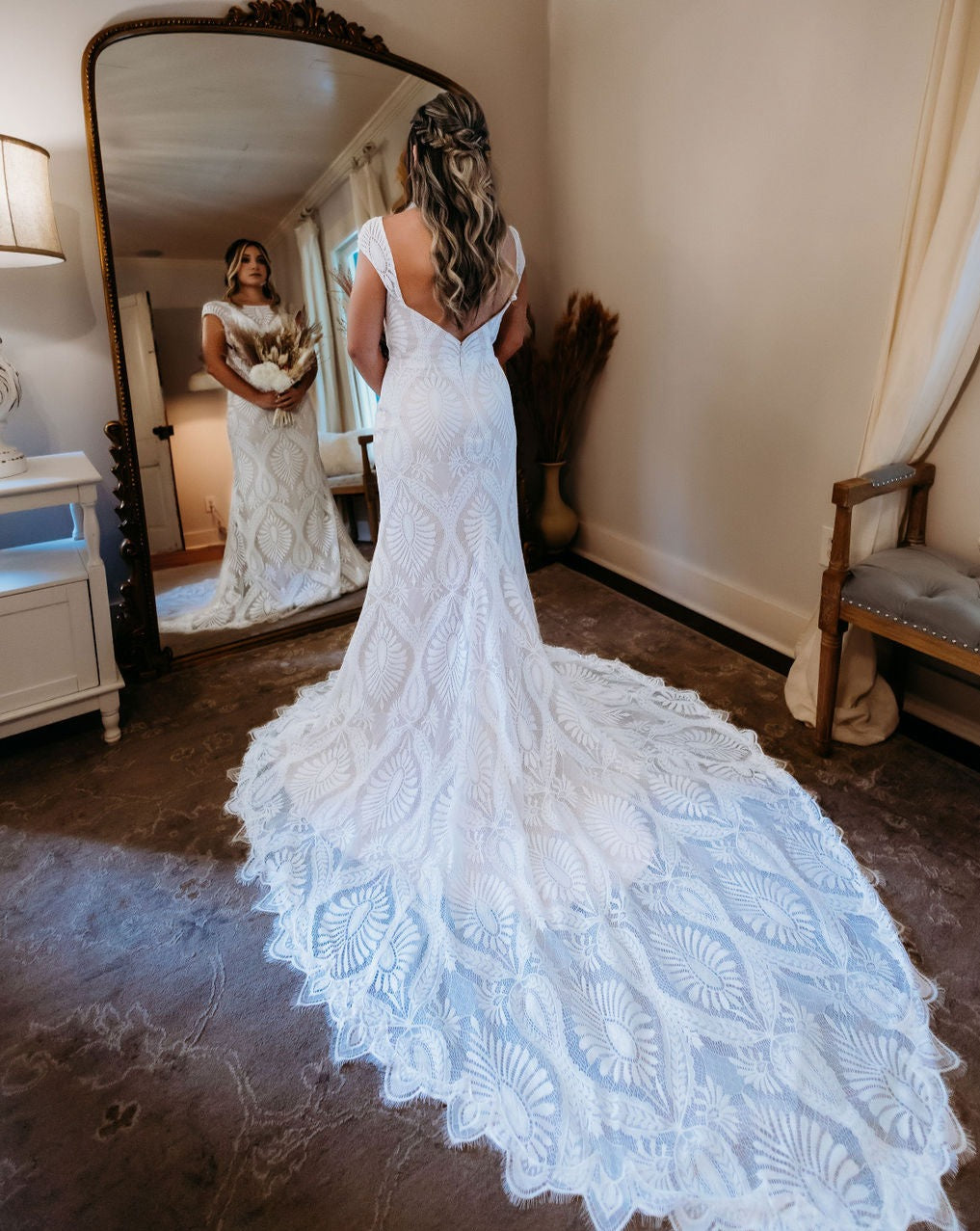 The Dakota- Modest Western Lace Wedding Dress The Dakota- Modest Western Lace Wedding Dress