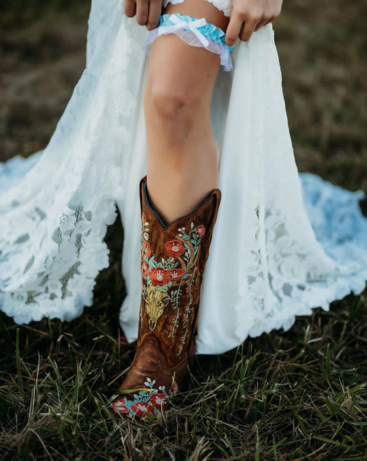 Corral Tan Deer Skull Boots