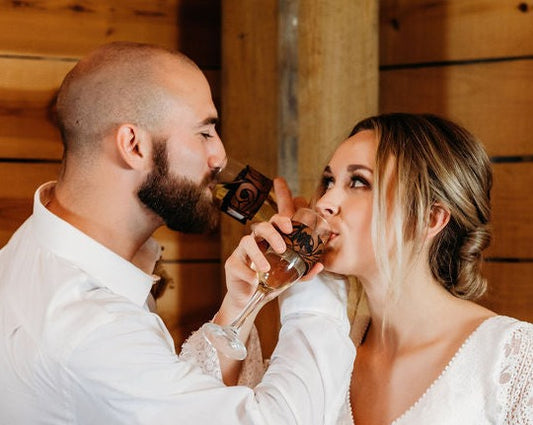Leather Tooled Champagne Flute Wraps