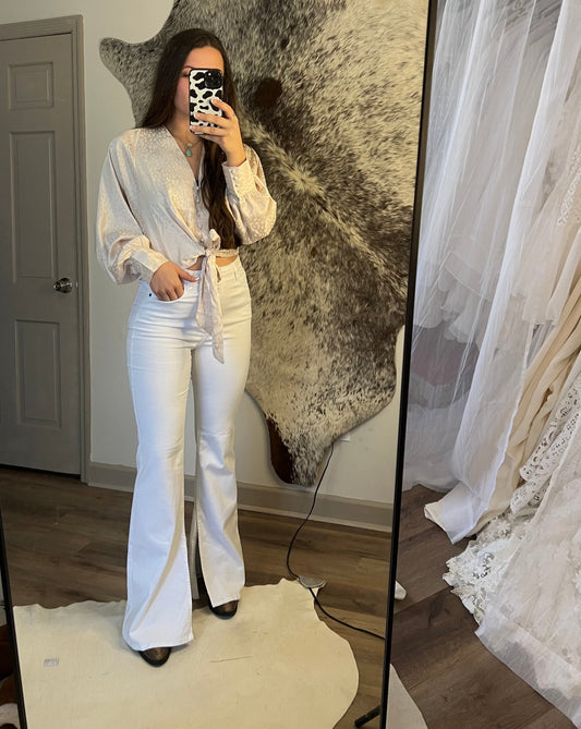 White Denim Bell Bottoms