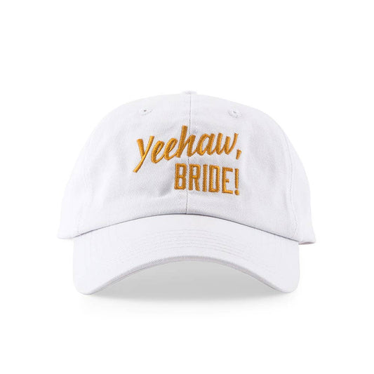 White Bachelorette Party Dad Hat - Yeehaw Bride